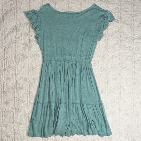 Olivia Rae Aqua Ruffle Mini Dress - Picture 3 of 3